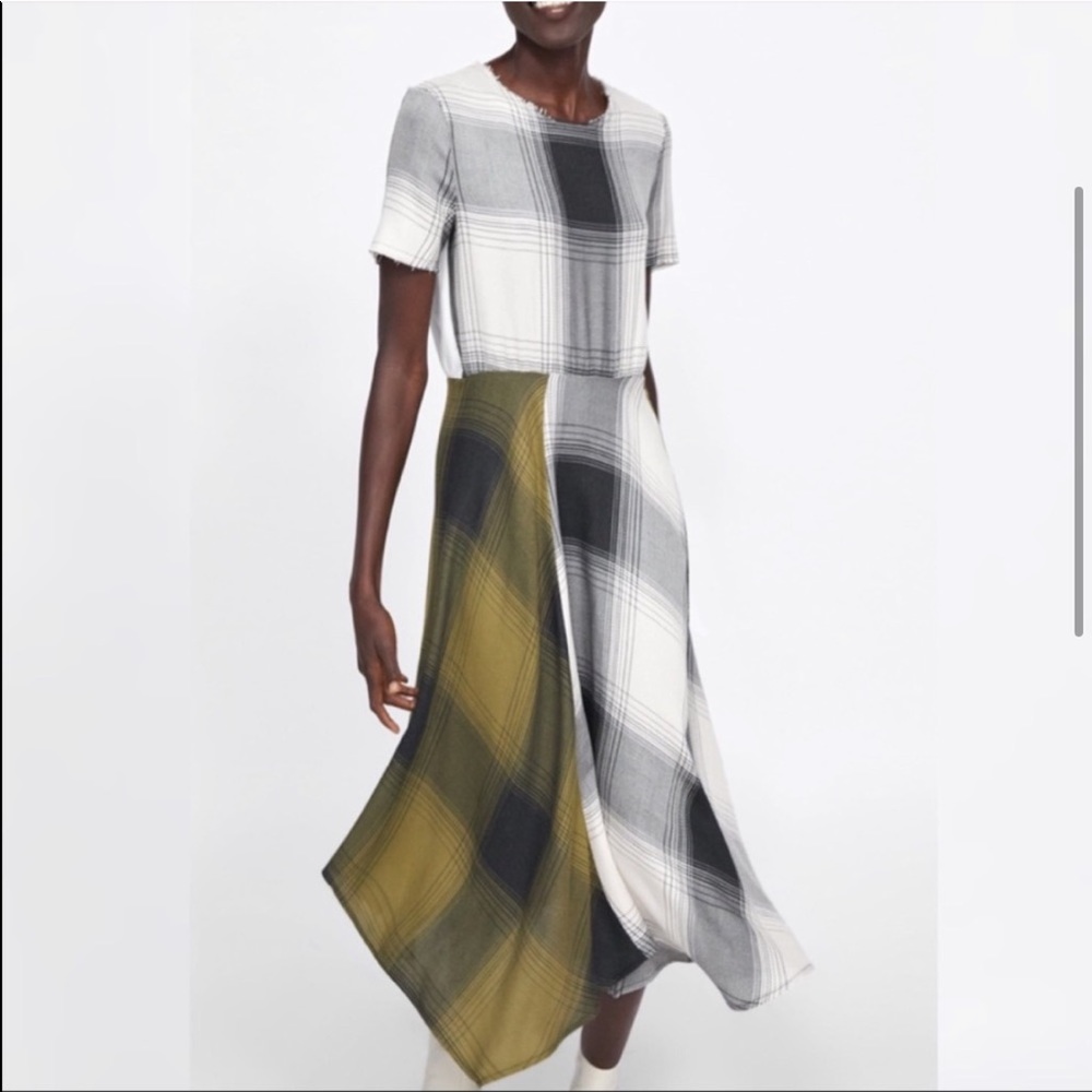 Zara Plaid Handkerchief dress